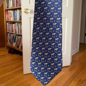 Ferragamo Silk Blue tie with elephant pattern